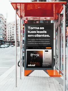 Boltmail poster in a bus shelter